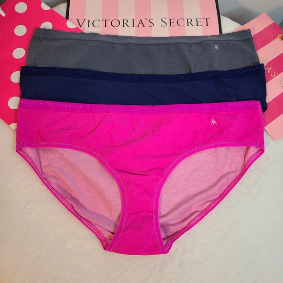 Y2K Victoria's Secret 3pk Signature Cotton Hiphugger Brief Panties Size XL - Picture 1 of 5